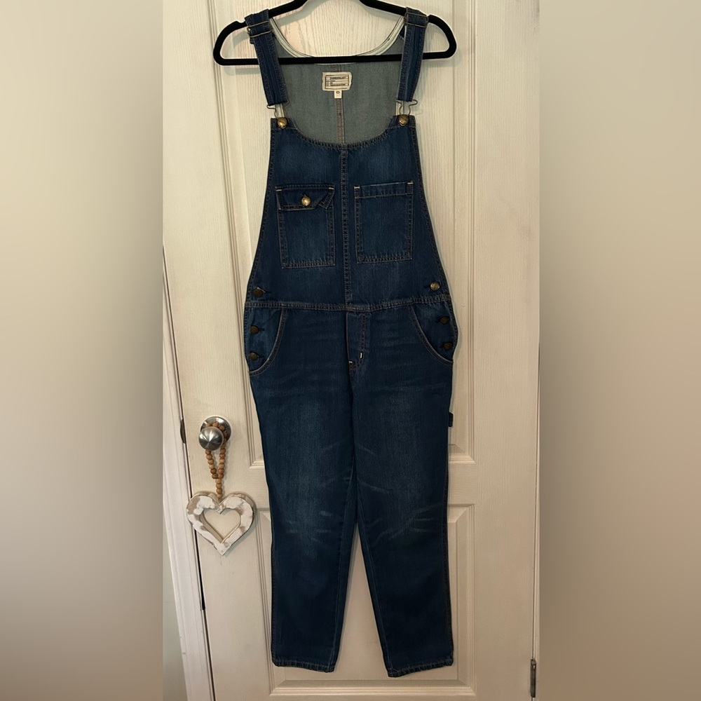 Current/Elliott Classic Blue Denim Overalls